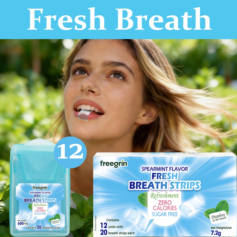 Teeth Whitening Retainer - FREEGRIN Nane Aromalı Ferahlatıcı Nefes Şeritleri