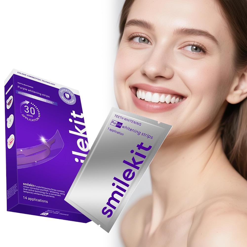 Teeth Whitening Retainer - 42 Çift Mor Diş Beyazlatma Şeritleri